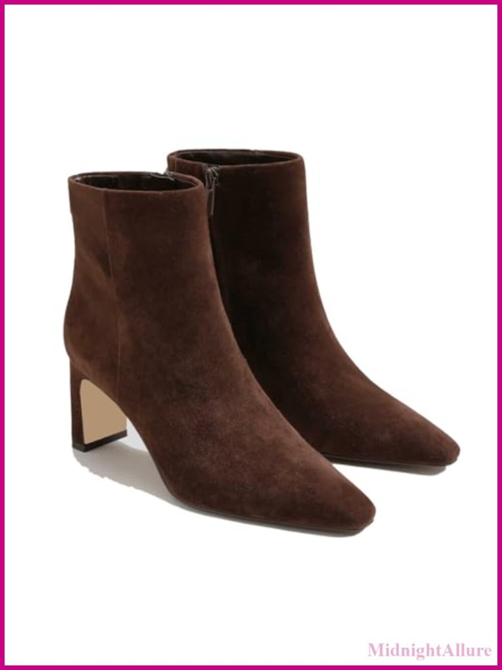 Women's Ankle Boots Chunky Heel Square Toe Heeled Booties Side Zipper Fall